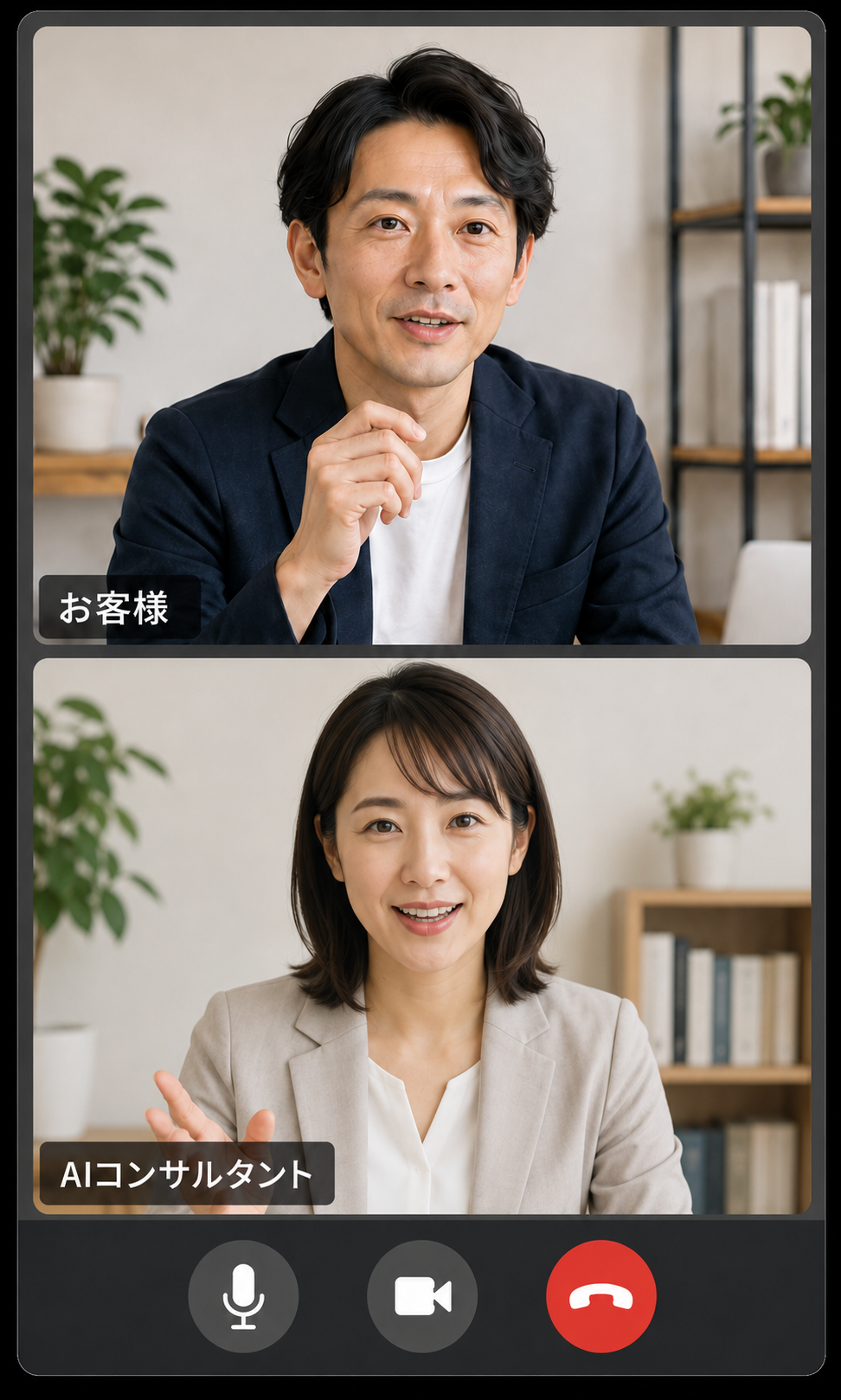 お客様とAIコンサルタントのオンライン商談画面